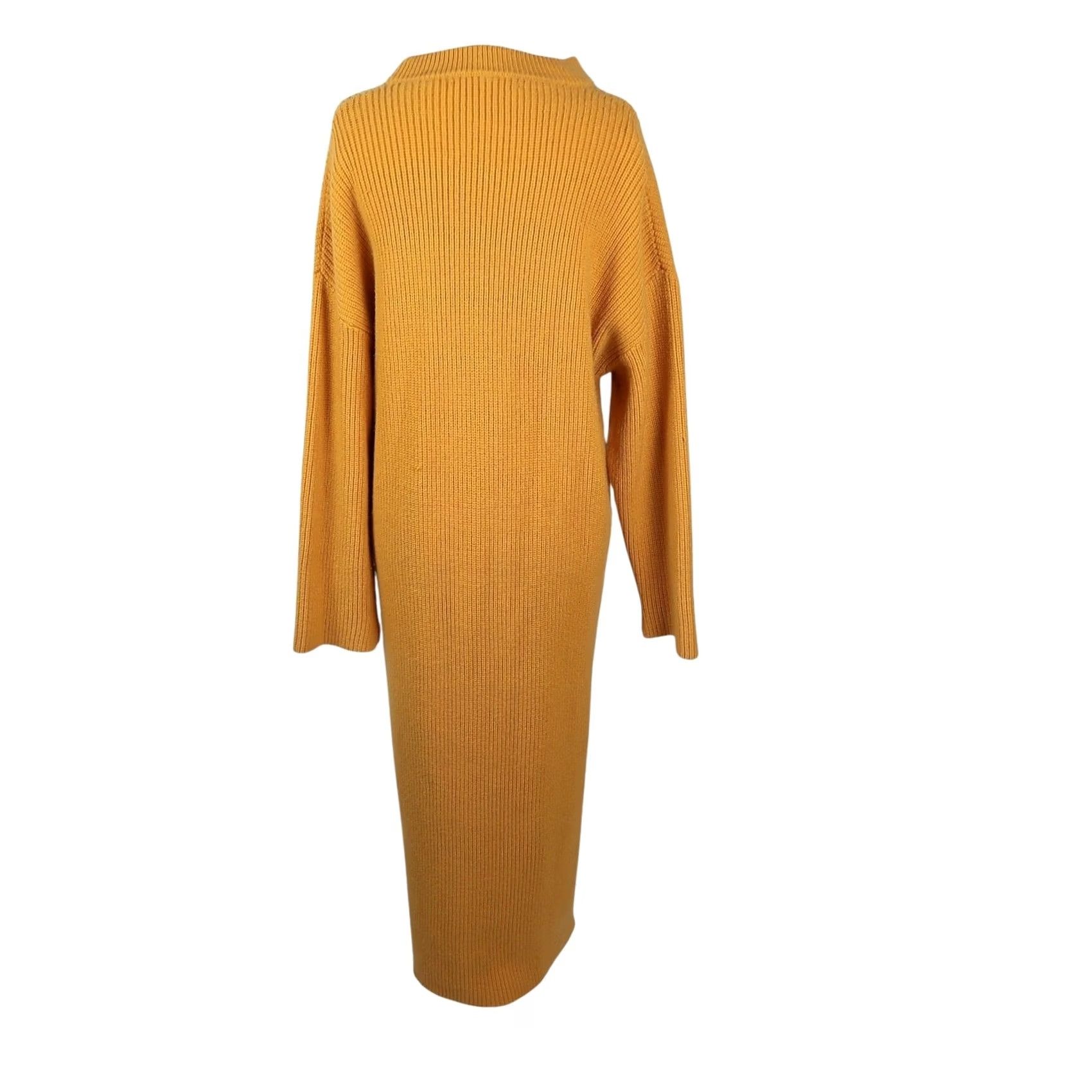 Zara Zara Mustard Yellow Knit Midi Sweater Dress S Women Size S / US 4 / IT 40 - 4 Thumbnail