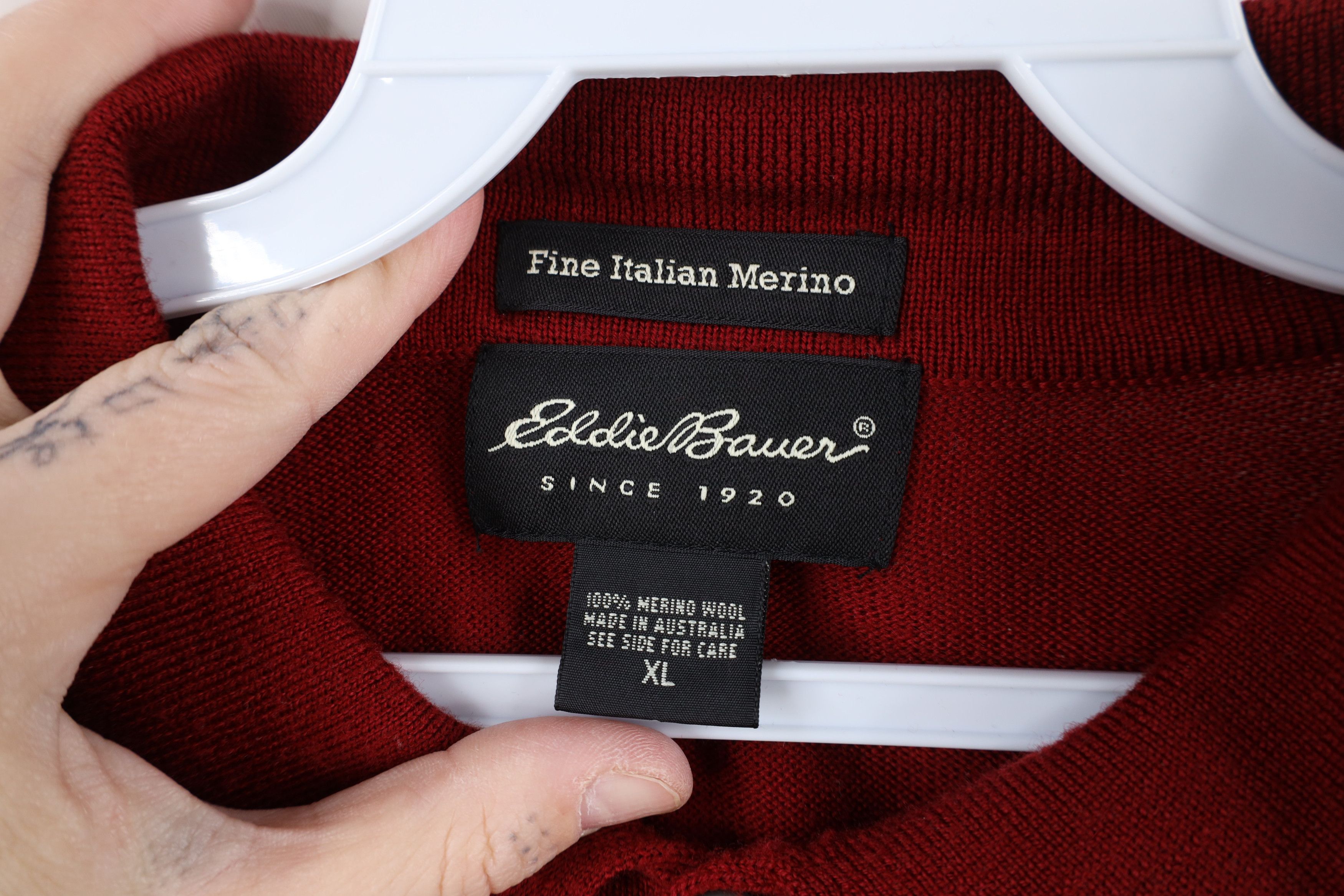 Eddie Bauer × Vintage Vintage 90s Eddie Bauer Knit Collared Pullover Sweater Red Size US XL / EU 56 / 4 - 5 Thumbnail
