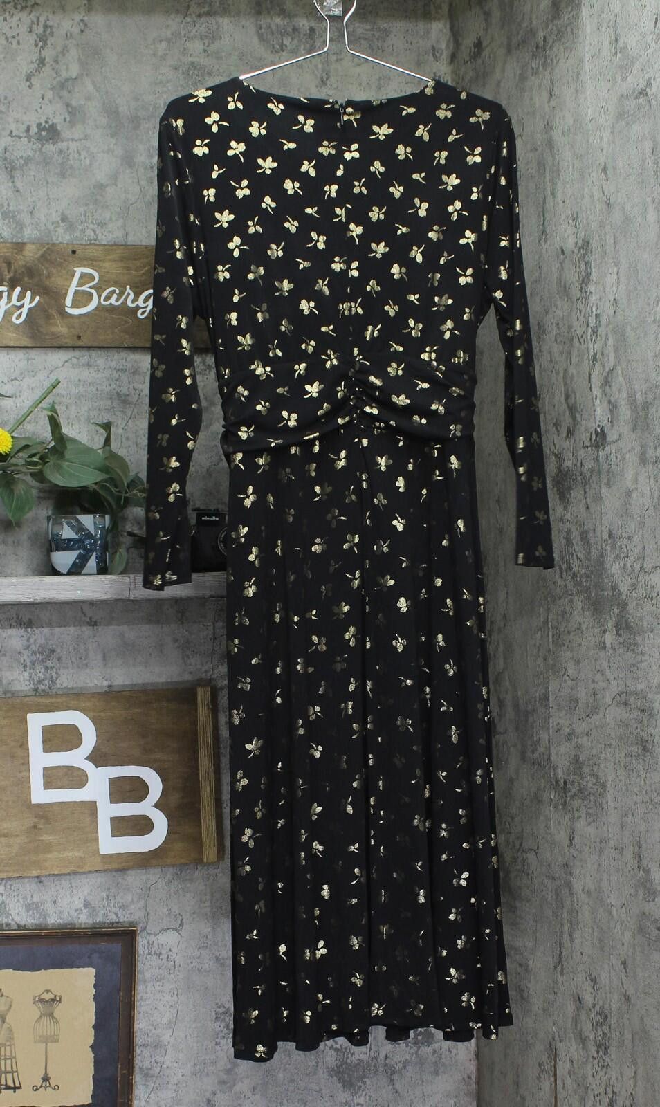Tommy Hilfiger Nwt Tommy Hilfiger Tie Ruched-waist Dress Black / Gold 14 Size XL / US 12-14 / IT 48-50 - 2 Thumbnail