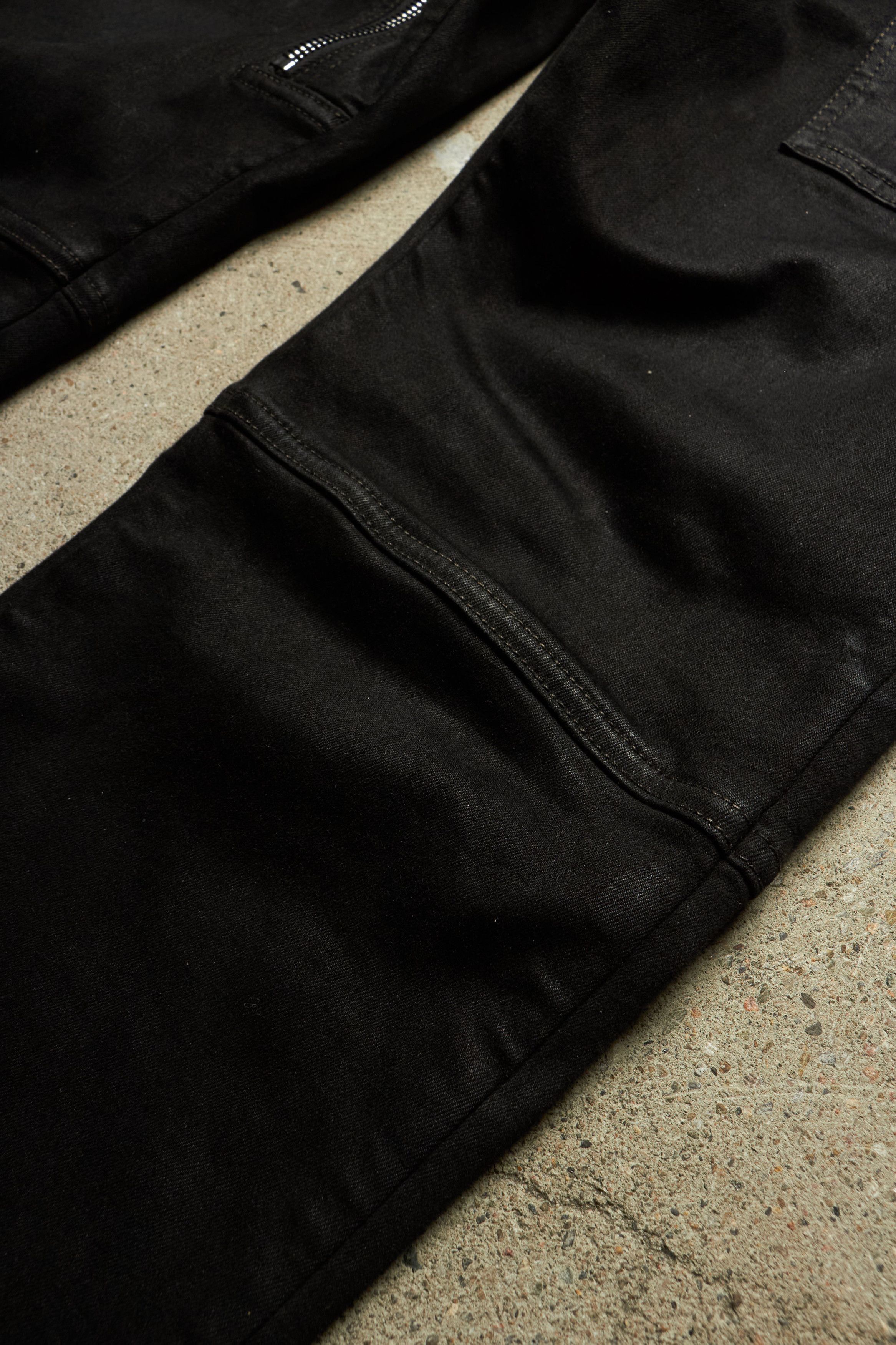 Rick Owens Drkshdw SS23 [EDFU] AIRCUT ASYMMETRICAL ZIPPED WAXED PANTS Size US 34 / EU 50 - 4 Thumbnail