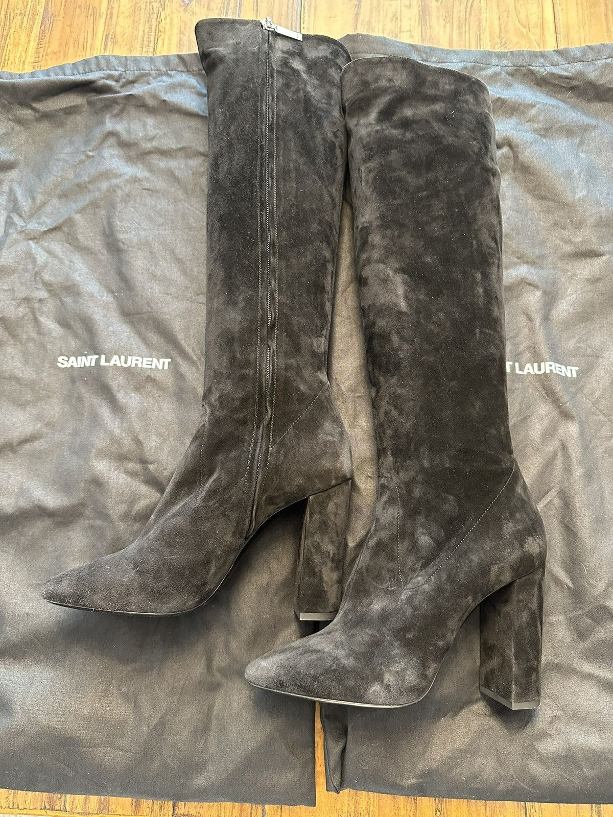 Saint Laurent Paris Saint Laurent Black Suede Knee High Boots EU 39 US 8.5 Size US 8.5 / IT 38.5 - 4 Thumbnail