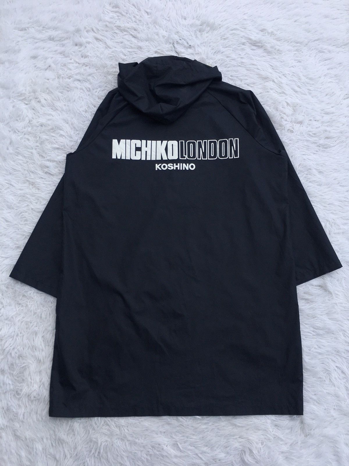 image of Michiko Koshino London Long Raincoat /nylon Outerwear in Blue, Men's (Size Large)