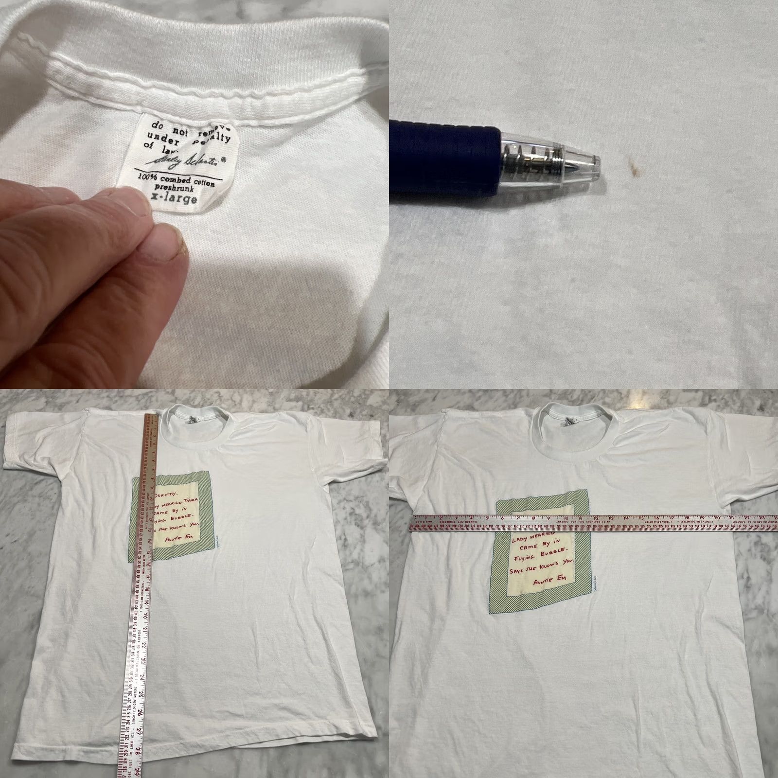 Camel VINTAGE Dorothy Lady Wearing Tiara Came By In Flying Bubble Auntie Em XL Unisex Shirt 1980s White Cotton Stanly Delicates Size ONE SIZE - 8 Thumbnail