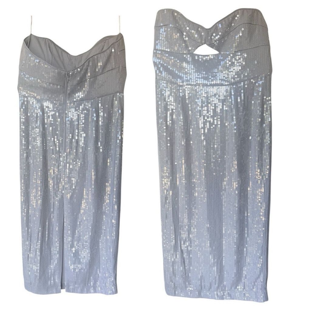 Bardo Bardot Shimmering Cutout Silver Strapless Dress Size XXL Size XXL / US 16-18 / IT 52-54 - 2 Thumbnail