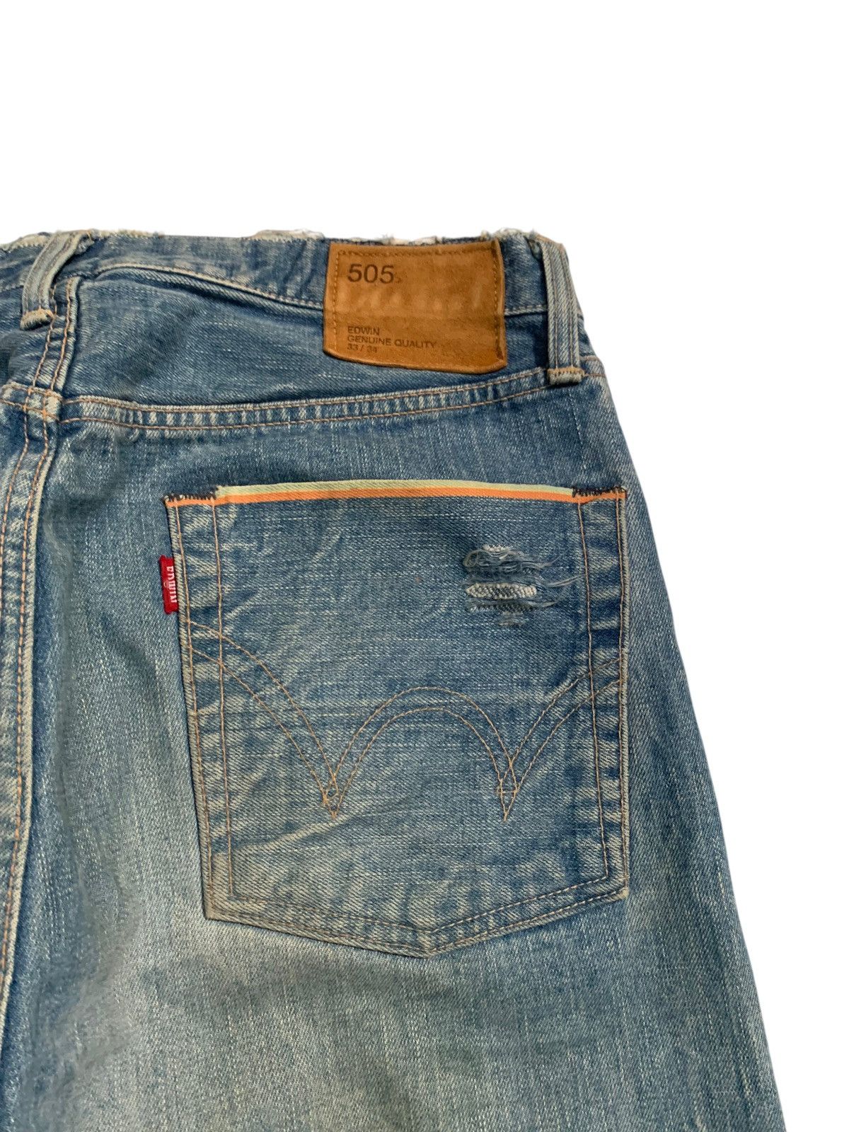 Kapital VINTAGE EDWIN 505S SELVEDGE PUNK SHORT DISRESSED DENIM Size US 32 / EU 48 - 12 Thumbnail
