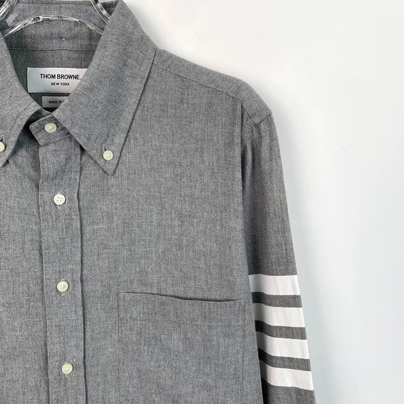 Thom Browne Thom Browne Gray classic four-bar cotton lapel single-breas Size US S / EU 44-46 / 1 - 3 Thumbnail