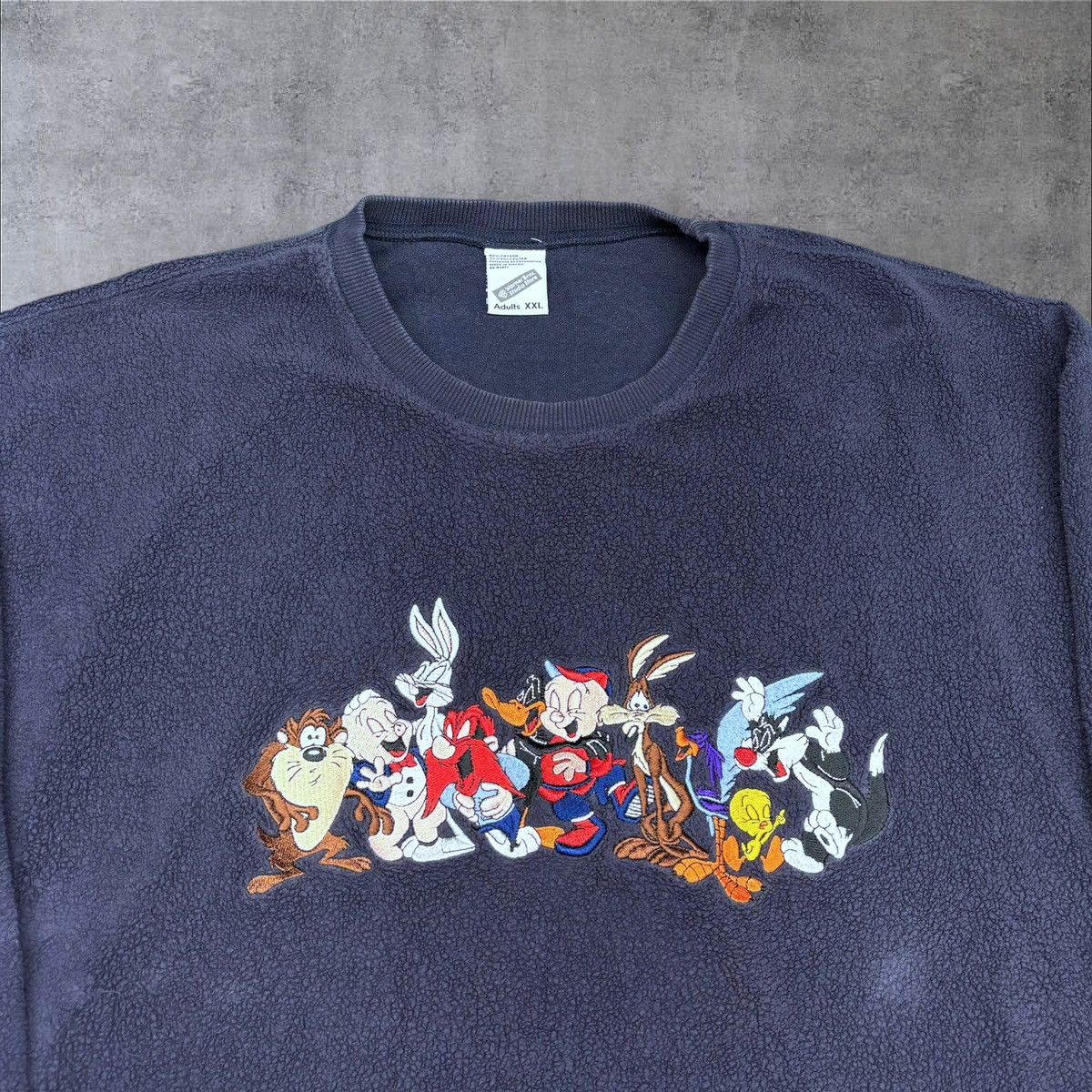 Vintage × Warner Bros Vintage Looney Tunes Fleece Sweatshirt Size US XXL / EU 58 / 5 - 2 Thumbnail