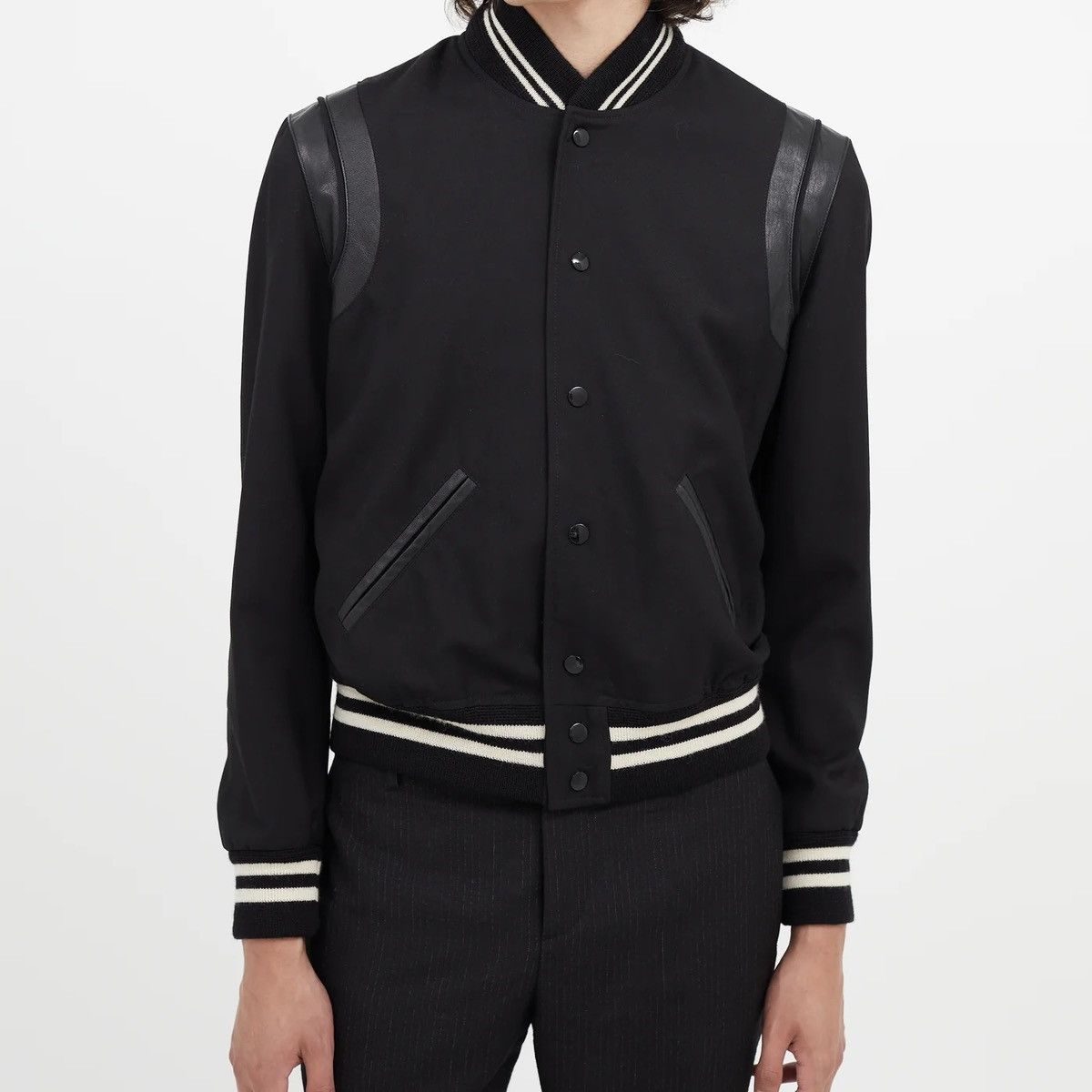 Saint Laurent Paris Saint Laurent Teddy Light Weight Varsity Jacket Black 48 M Size US M / EU 48-50 / 2 - 2 Thumbnail