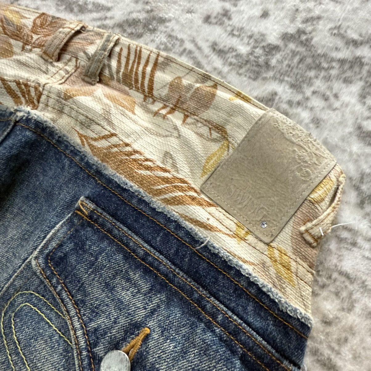 Japanese Brand Swing Incomp Japan Hybrid Cut And Sew Cargo Denim Jeans Size US 34 / EU 50 - 15 Thumbnail