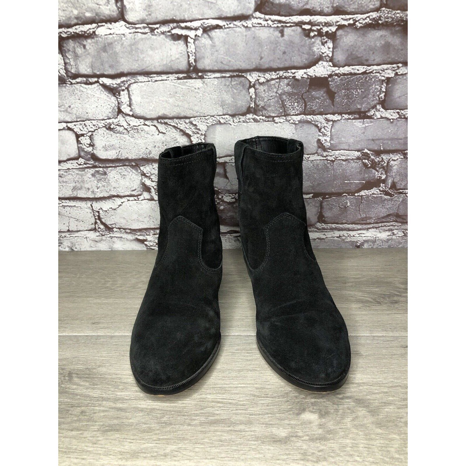 Rebecca Minkoff Rebecca Minkoff Black Suede Pull On Ankle Boots Heel Booties Size US 6 / IT 36 - 8 Thumbnail