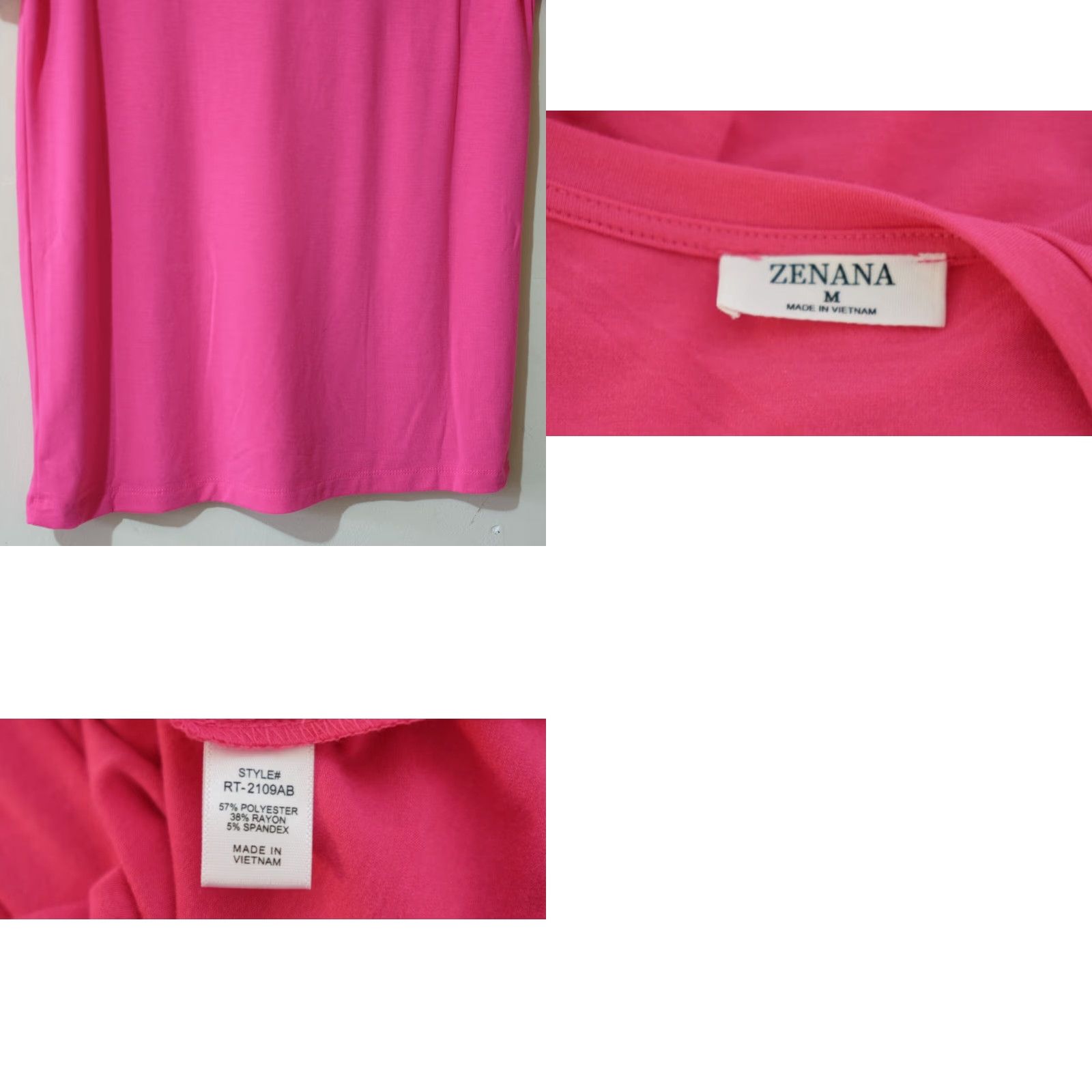 Vintage Zenana Outfitters T-Shirt Magenta V-Neck Short Sleeve Womens M Shirt Size M / US 6-8 / IT 42-44 - 8 Thumbnail