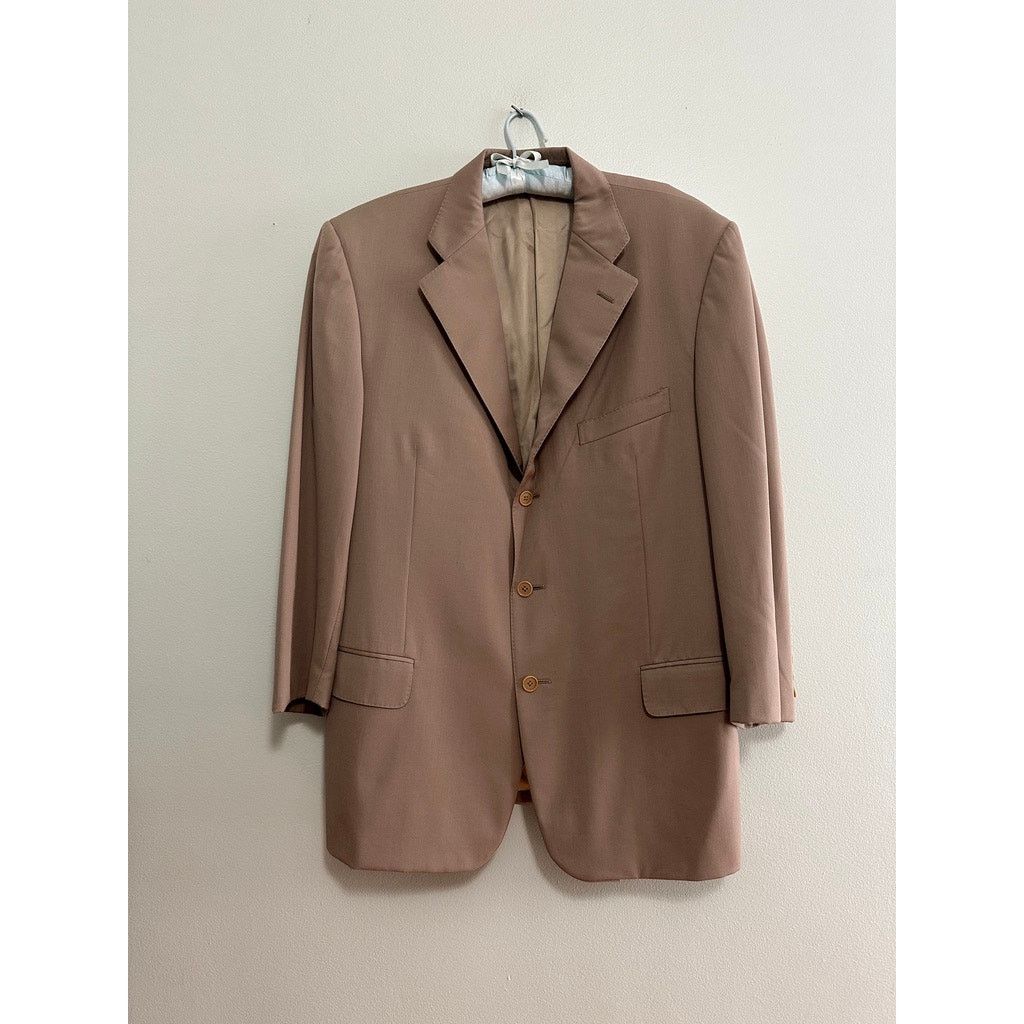 Ermenegildo Zegna Ermenegildo Zegna khaki three button wool sport coat Size 44R - 2 Thumbnail