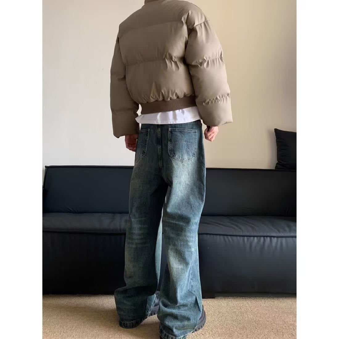 Japanese Brand × Jean American retro washed distressed letter straight jeans Size US 34 / EU 50 - 3 Thumbnail