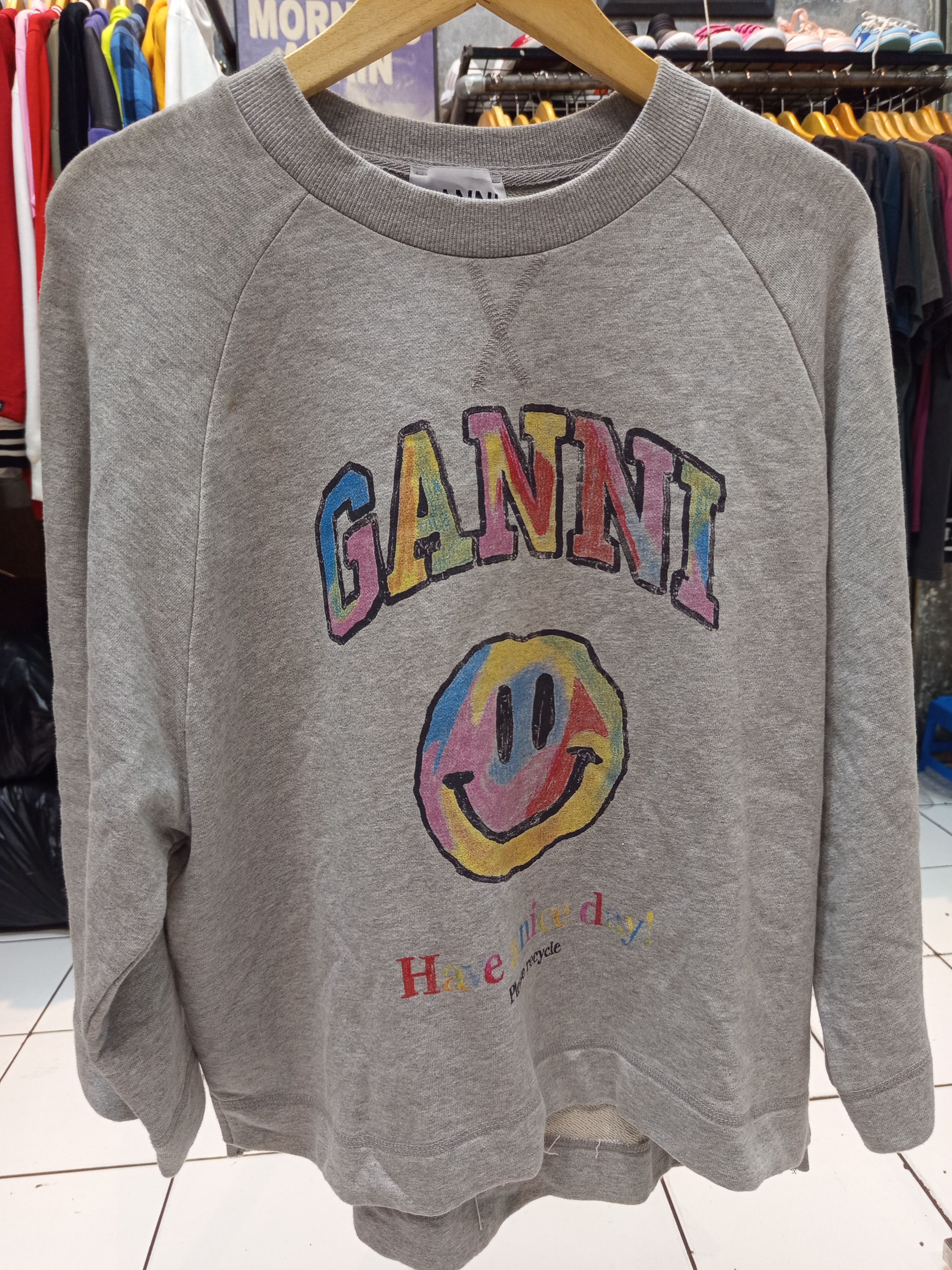 Ganni Ganni Rainbow Smiley Sweatshirt Size M / US 6-8 / IT 42-44 - 3 Thumbnail