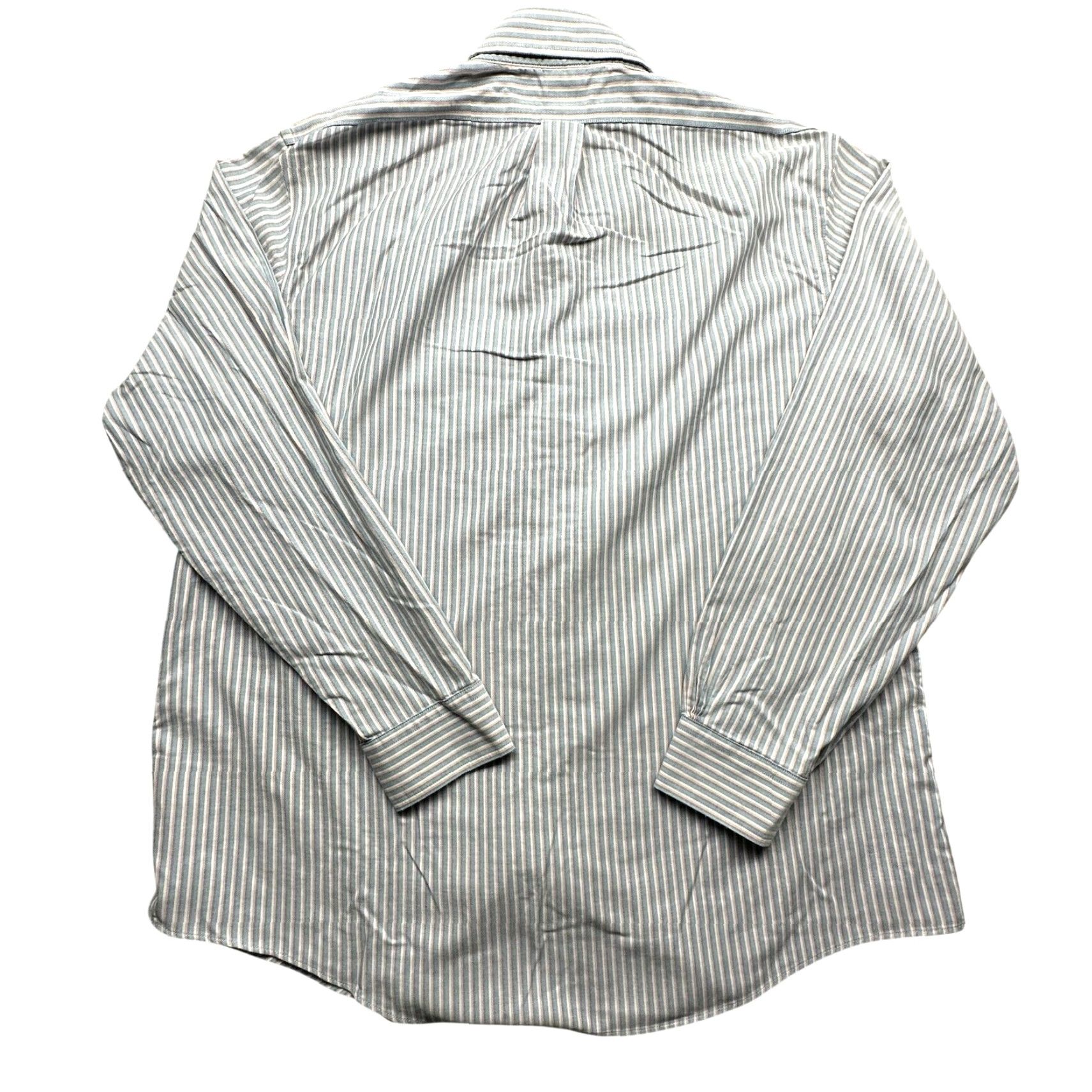 Brooks Brothers VINTAGE Brooks Brothers 1818 Regent Button Down Shirt Long Sleeve Men XL Green Striped Size US XL / EU 56 / 4 - 2 Thumbnail