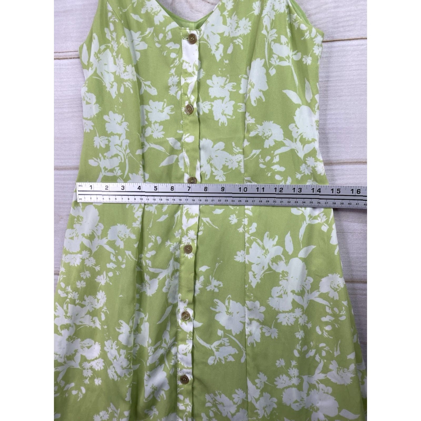 Vintage Sienna Sky S Slip Dress Midi Button Front Floral Sleeveless Tie Back Boho Beachy Size S / US 4 / IT 40 - 3 Thumbnail
