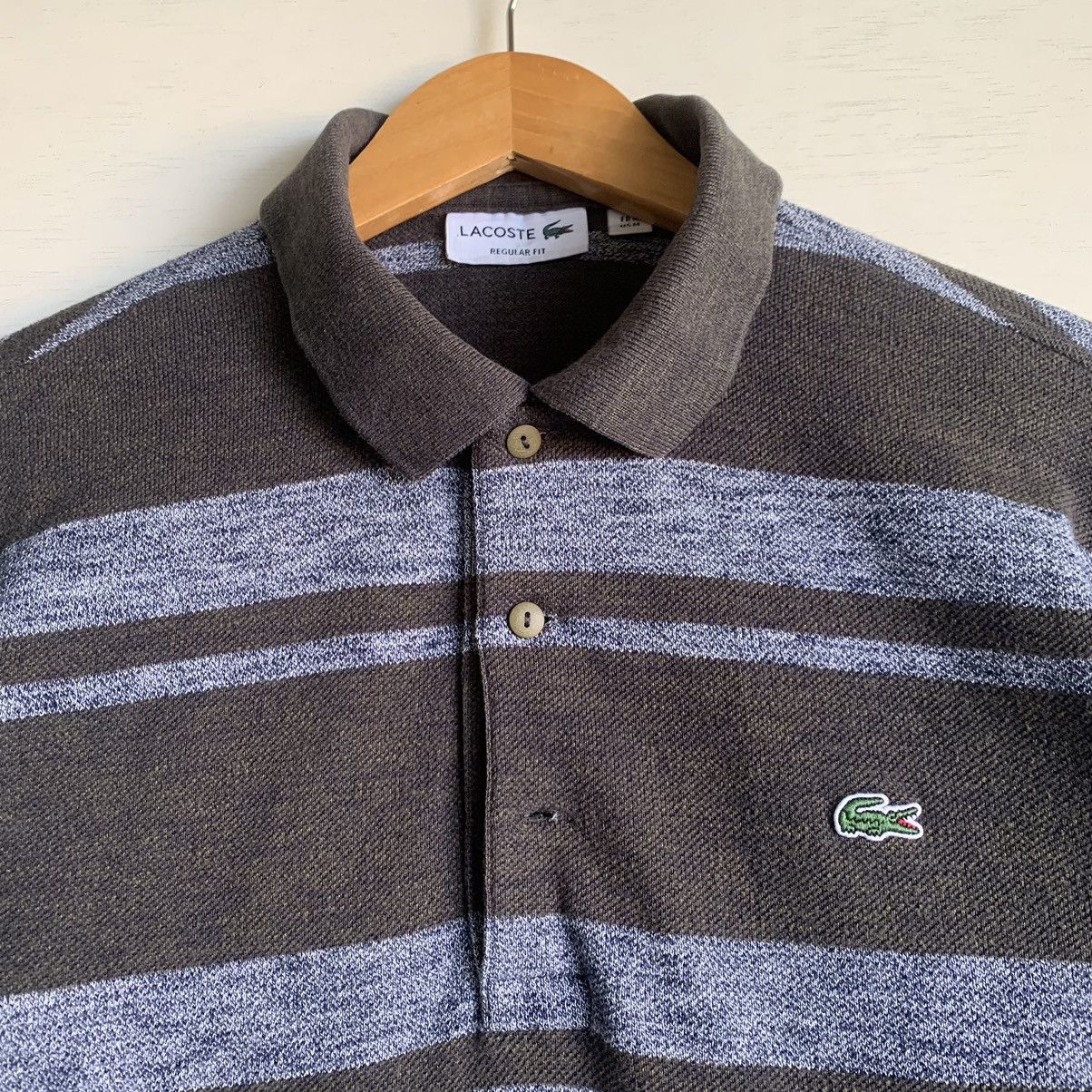 Lacoste Vintage Long Sleeve Lacoste Striped Polo Shirt Size US M / EU 48-50 / 2 - 4 Thumbnail