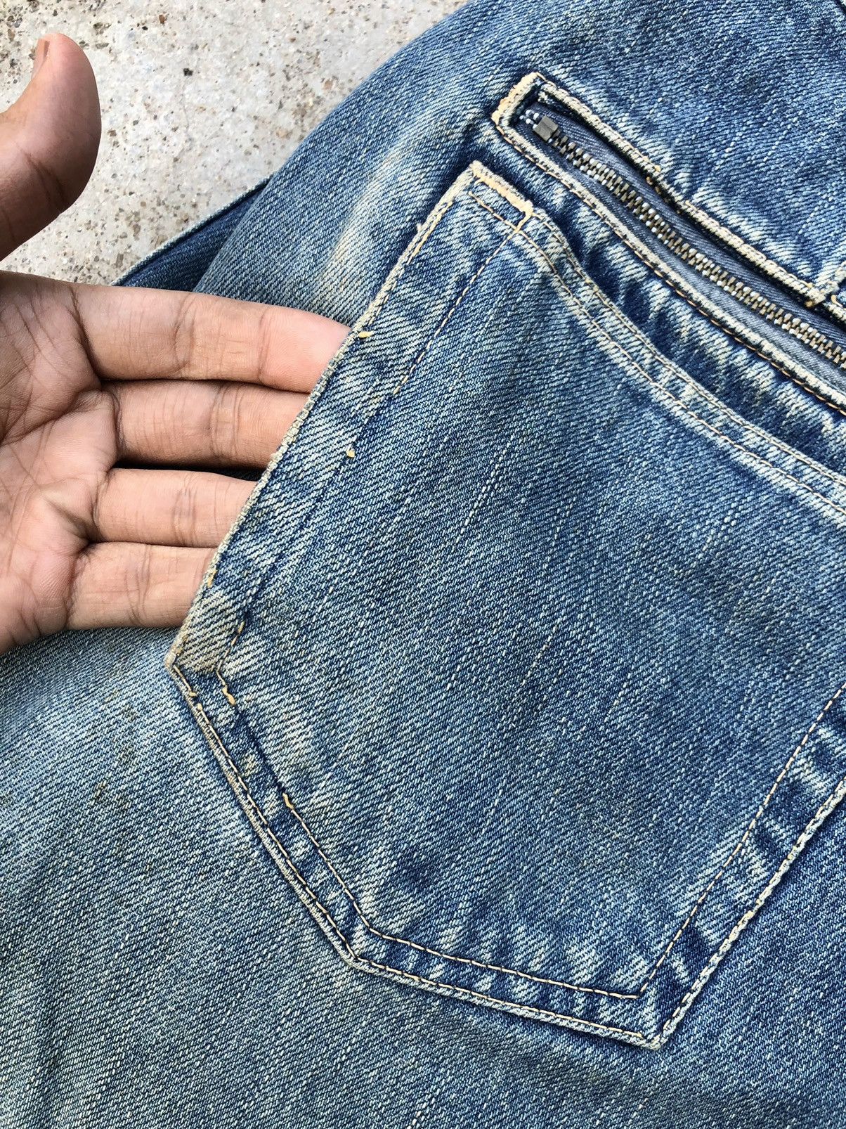 United Arrows ZIPPER WASHED BLUE DENIM Size US 31 - 4 Thumbnail