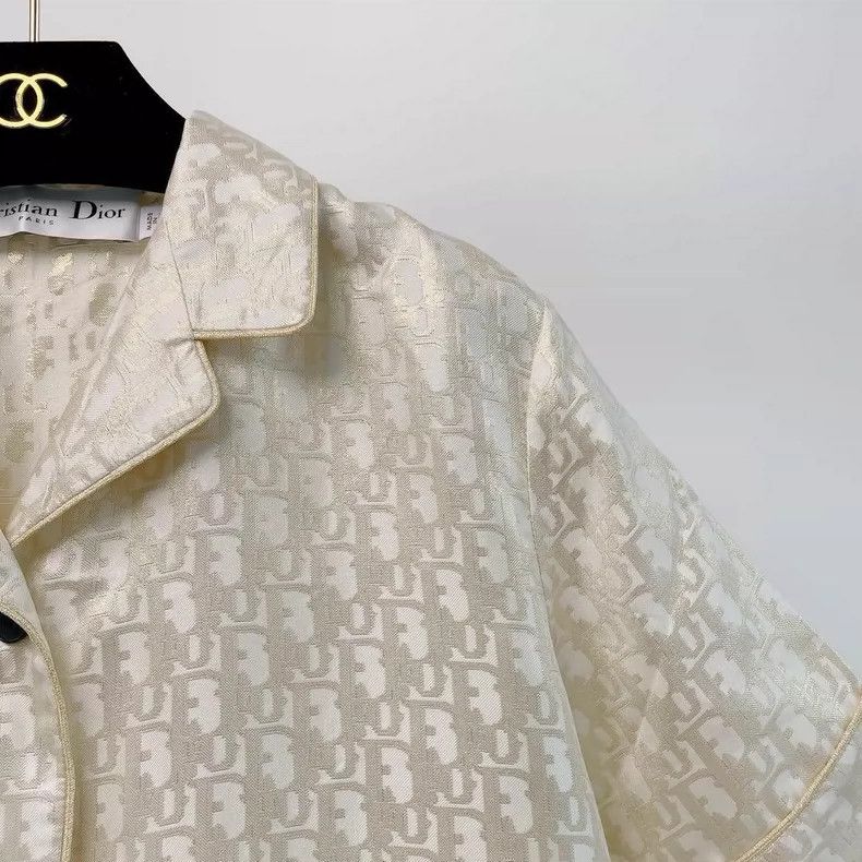 Dior Dior Gold Logo Embroidered Casual Shirt Size XXS / US 00 / IT 34 - 3 Thumbnail