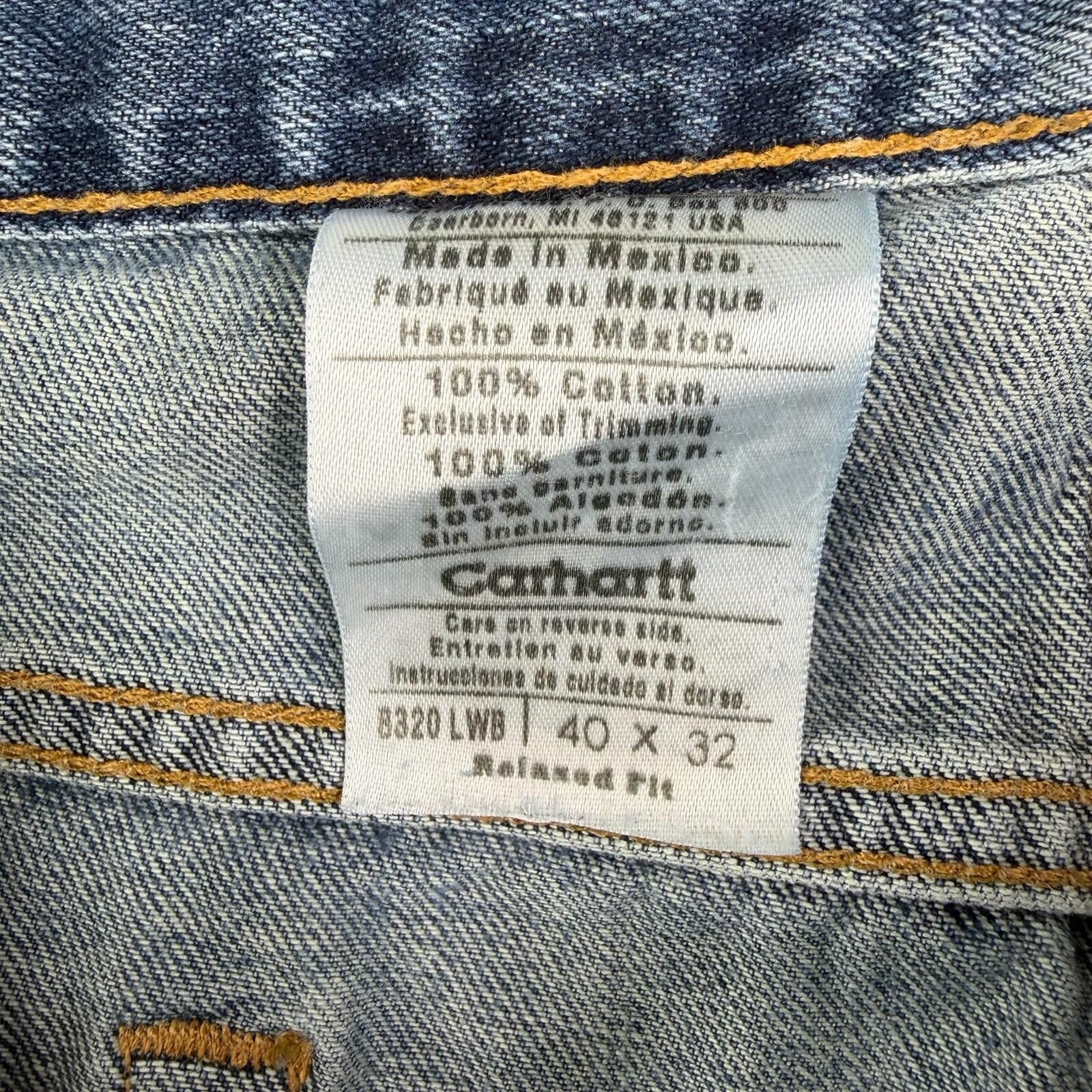 Carhartt Carhartt Men's Blue Jeans Relaxed Fit 40 X 32 Medium Wash Size US 40 / EU 56 - 4 Thumbnail