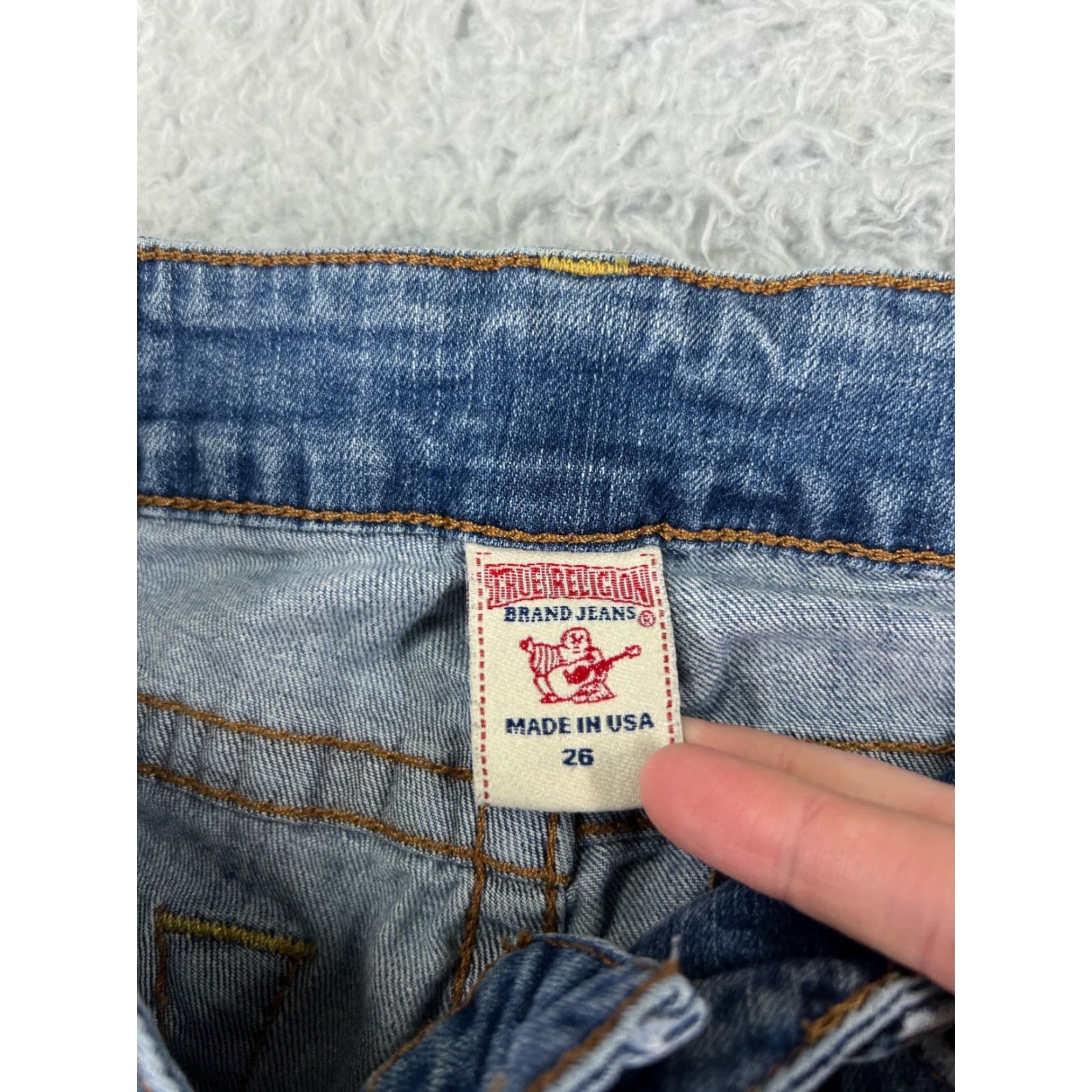 True Religion True Religion Jeans Women 25 Blue Denim Skinny Low 5-Pocket Design Distressed Embroidered Cotton Blend Size 42" / US 20 - 3 Thumbnail