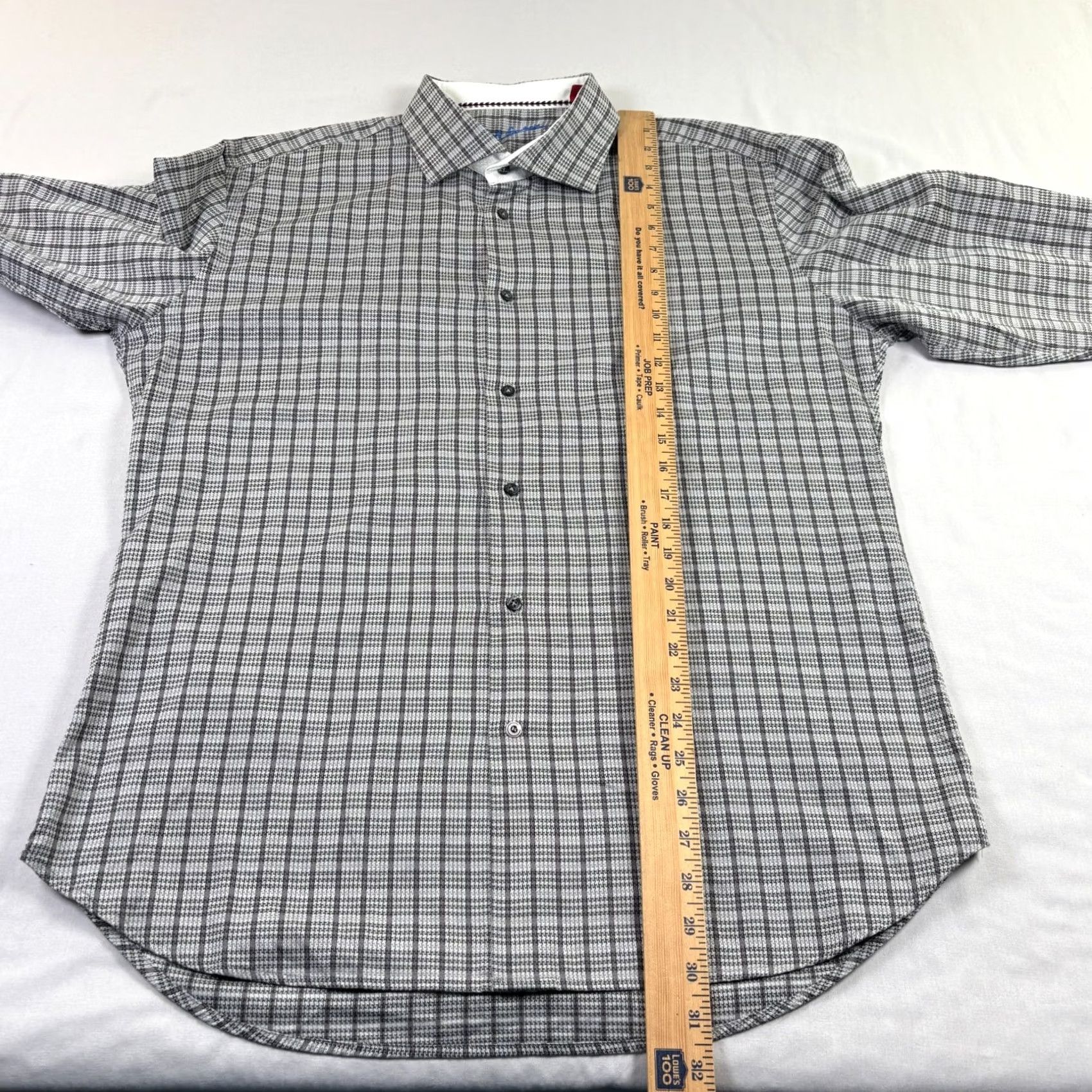 Robert Graham VINTAGE Robert Graham Shirt Mens XL Gray Plaid Button Up Flip Cuff Long Sleeve Size US XL / EU 56 / 4 - 7 Thumbnail