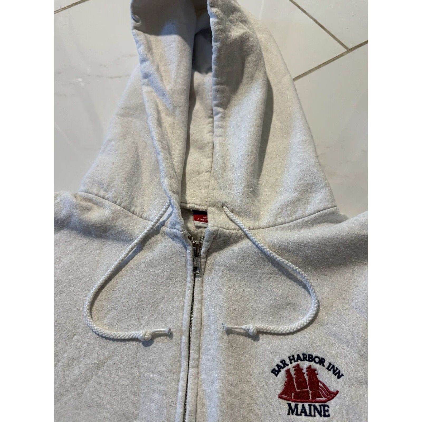 Champion VINTAGE Champion Hoodie Sweatshirt Full Zip White XL Bar Harbor Maine Men Size US XL / EU 56 / 4 - 6 Thumbnail