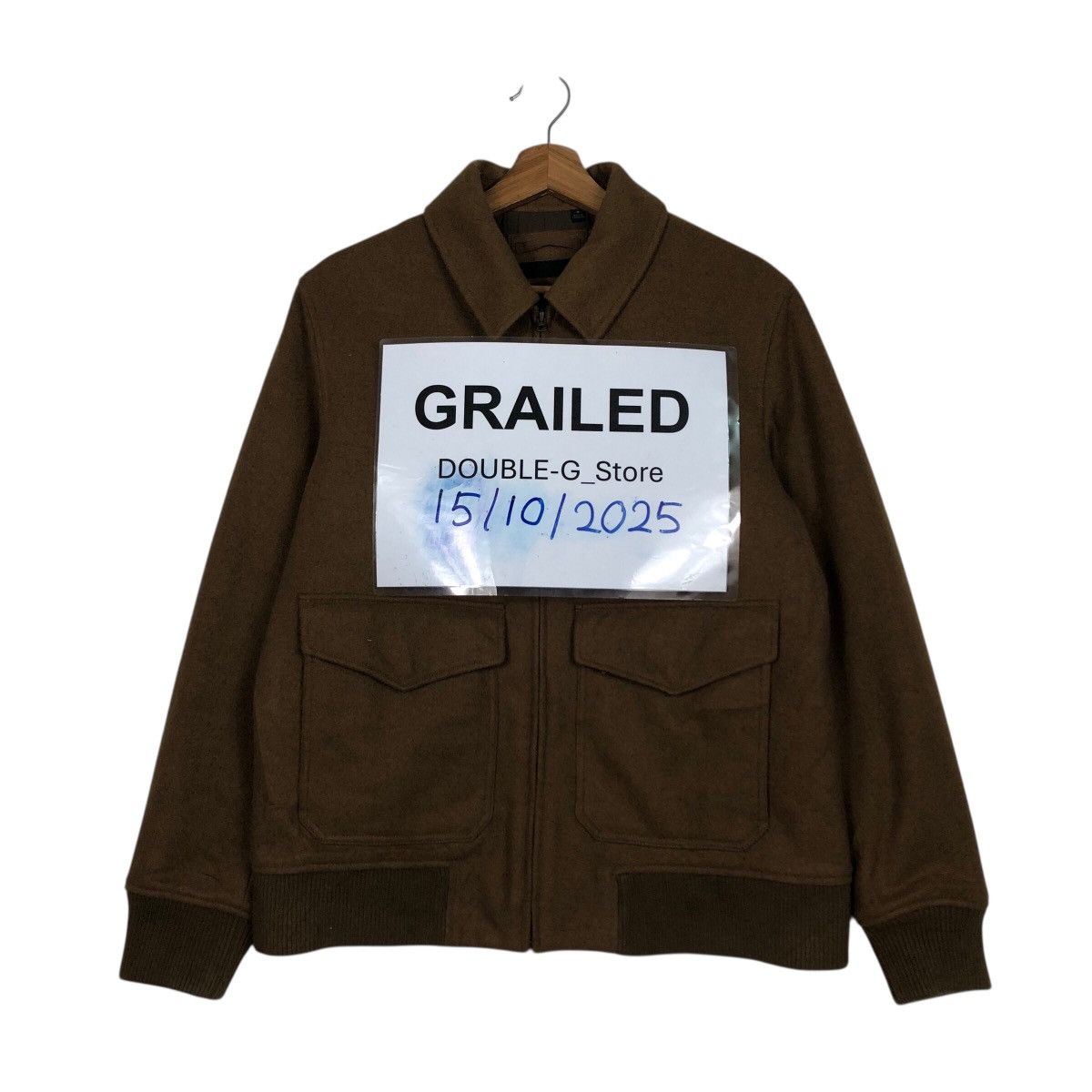 Japanese Brand 📌Rich Brown Vintage Wool Bomber Jacket Uniqlo Issey Miyake Size US M / EU 48-50 / 2 - 1 Thumbnail