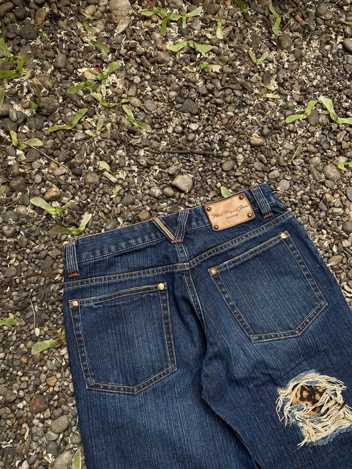 Japanese Brand Slow Hand Jam Distressed Flared Jeans Size 26" / US 2 / IT 38 - 16 Thumbnail