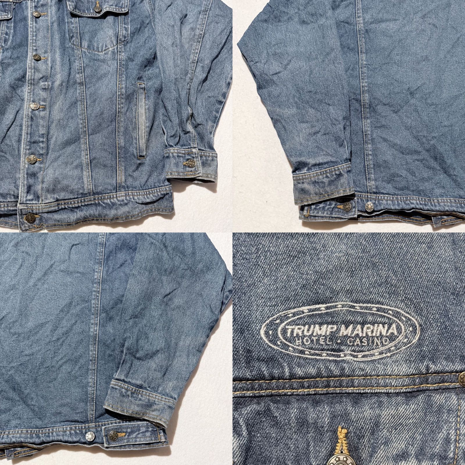 Vintage VINTAGE Trump Marina Hotel Casino Trucker Jacket Men Blue Denim Retro Y2K Large Size US L / EU 52-54 / 3 - 8 Thumbnail