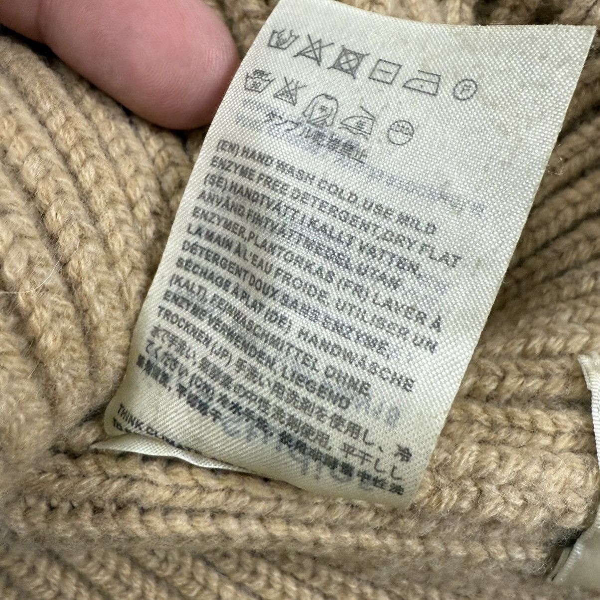 Acne Studios Acne Studios Face Patch Ribbed Beanie Camel Size ONE SIZE - 7 Thumbnail