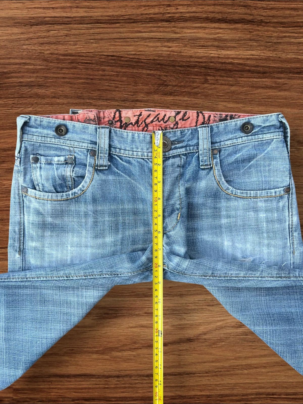 Japanese Brand Vintage Japanese Ant Gauge Distressed Frayed Leg Jeans Size US 30 / EU 46 - 16 Thumbnail
