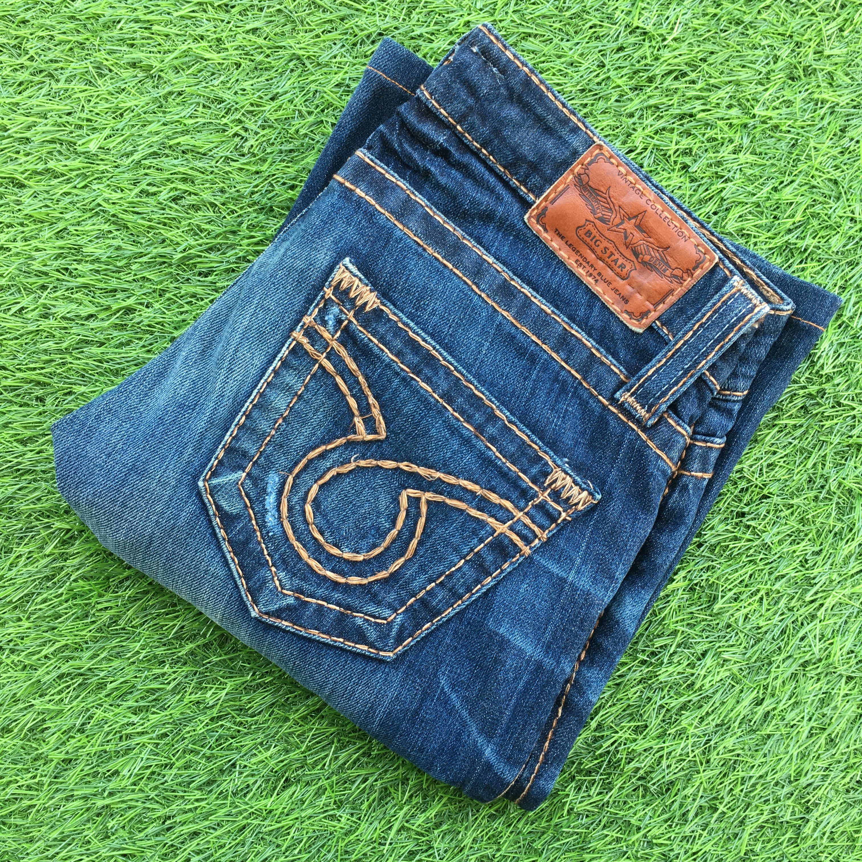 Big Star × Japanese Brand × Jean Big Star Bold Stitch Low Rise Bootcut Jeans D-956 Size 27" / US 4 / IT 40 - 8 Thumbnail