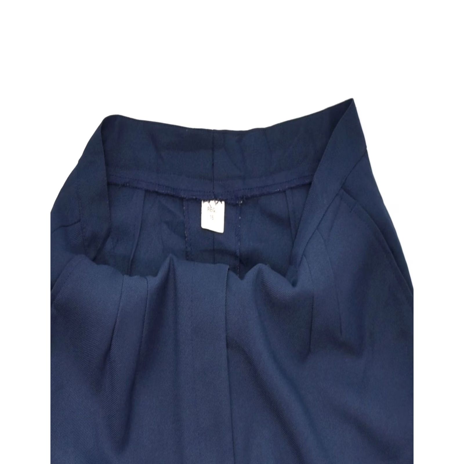 Vintage VINTAGE Womens High Waist Casual Trousers UK 16 Large W28 L30 Navy Blue Size 38" / US 16 / IT 52 - 3 Thumbnail