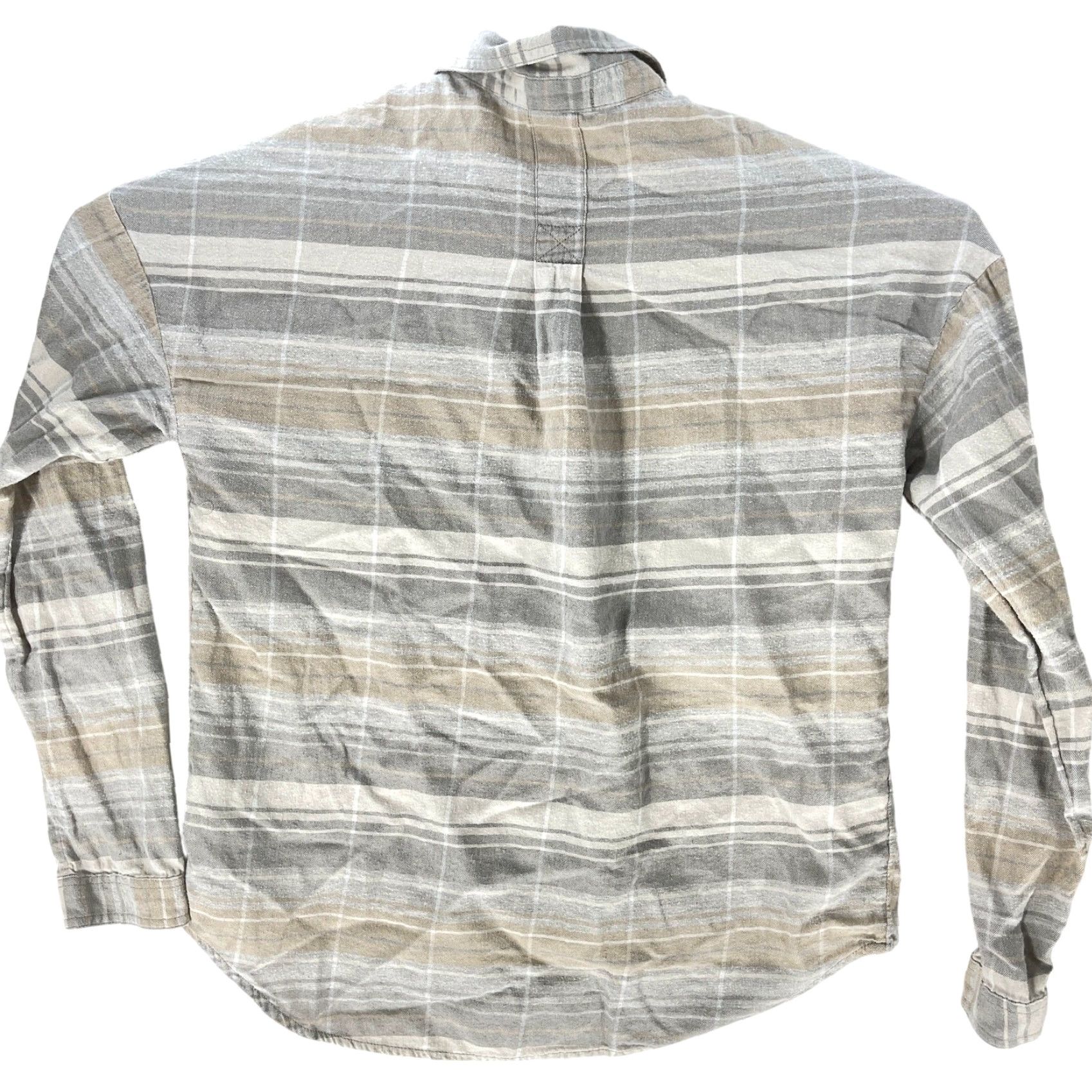 Prana prAna Button-Up Shirt Women Size S Gray Beige Plaid 100% Cotton PILL Size S / US 4 / IT 40 - 3 Thumbnail