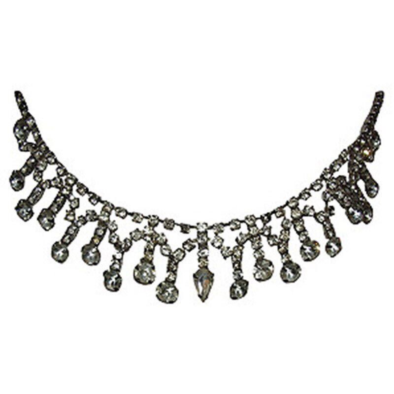 Designer Rhinestone Fringe Bib Necklace Size ONE SIZE - 2 Thumbnail