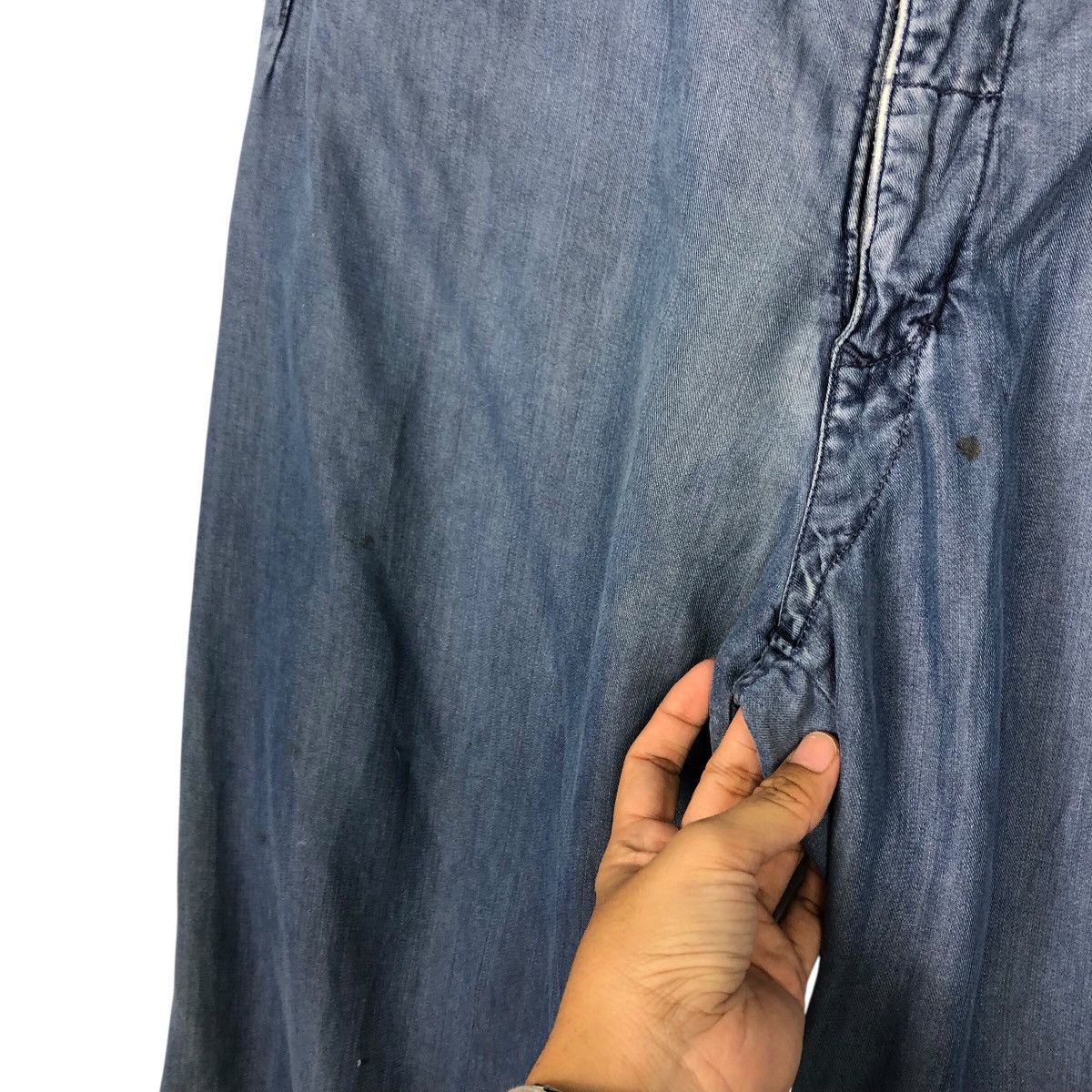 Marithe + Francois Girbaud French Workwear Blue Wide Pants – Marthe Girbaud Size 32" / US 10 / IT 46 - 15 Thumbnail