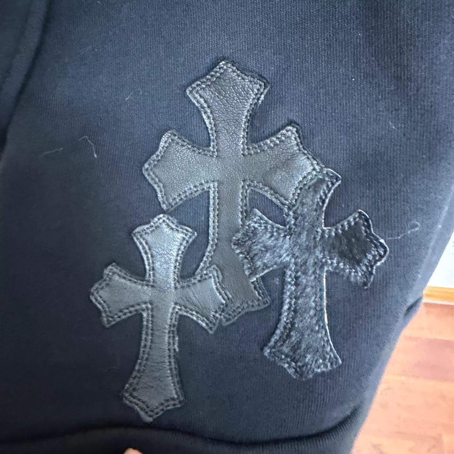 Chrome Hearts Chrome Hearts Black 3T Leather Patch X Hoodie XS Size XS / US 0-2 / IT 36-38 - 3 Thumbnail