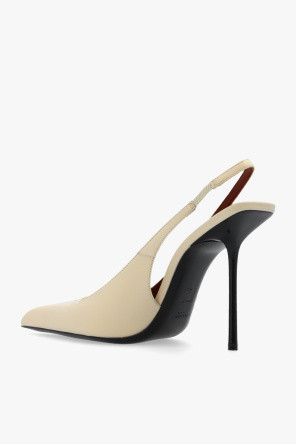 Saint Laurent Paris o1bcso1str1124 Kiss Slingback Pumps in Cream Size US 5 / IT 35 - 3 Thumbnail