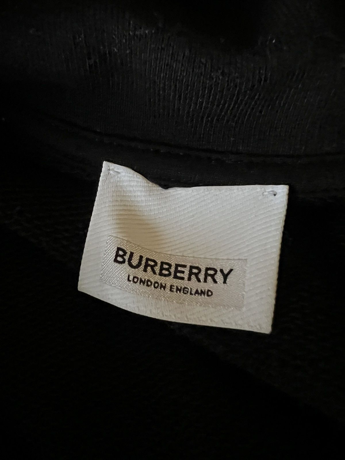 Burberry $820 ALBIAN BLACK COTTON WHITE TB LOGO PULLOVER HOODIE XL Size US XL / EU 56 / 4 - 6 Thumbnail