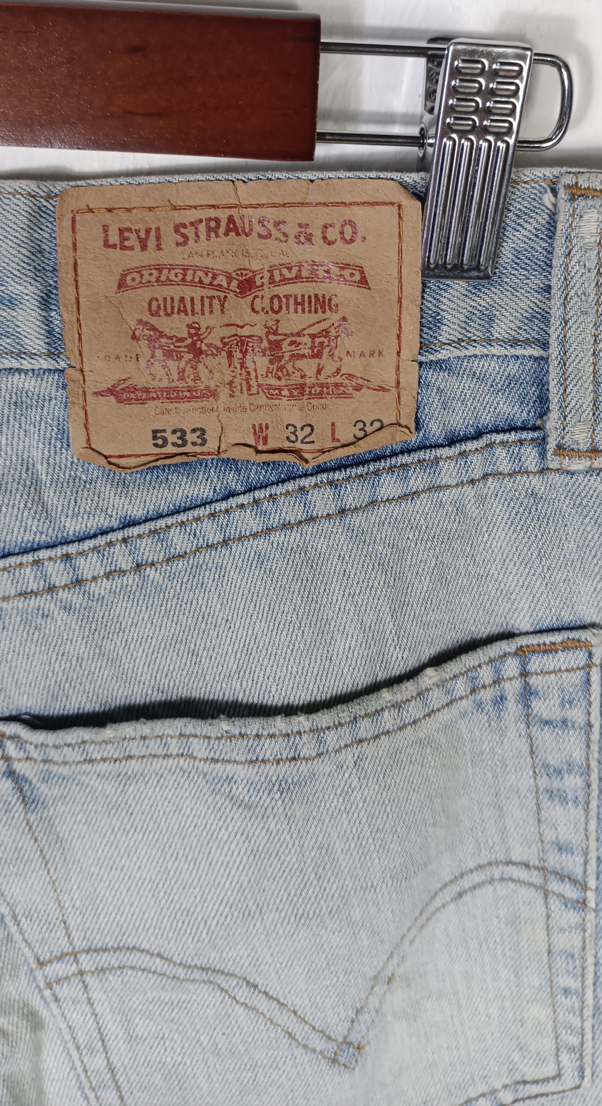 Le Grande Bleu (L.G.B.) × Levi's × Levi's Vintage Clothing Vintage💥 Levi's 533 button C72 single (R) Distressed Size US 32 / EU 48 - 14 Thumbnail