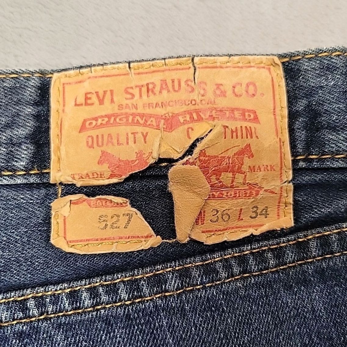 Levi's Mens Levis 527 Jeans Blue Denim Slim Fit Bootcut 36x34 Faded Everyday Size US 36 / EU 52 - 7 Thumbnail