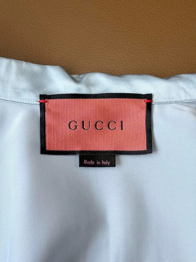 Gucci Gucci Silk blue and green color block short-sleeved shirt Size US S / EU 44-46 / 1 - 5 Thumbnail