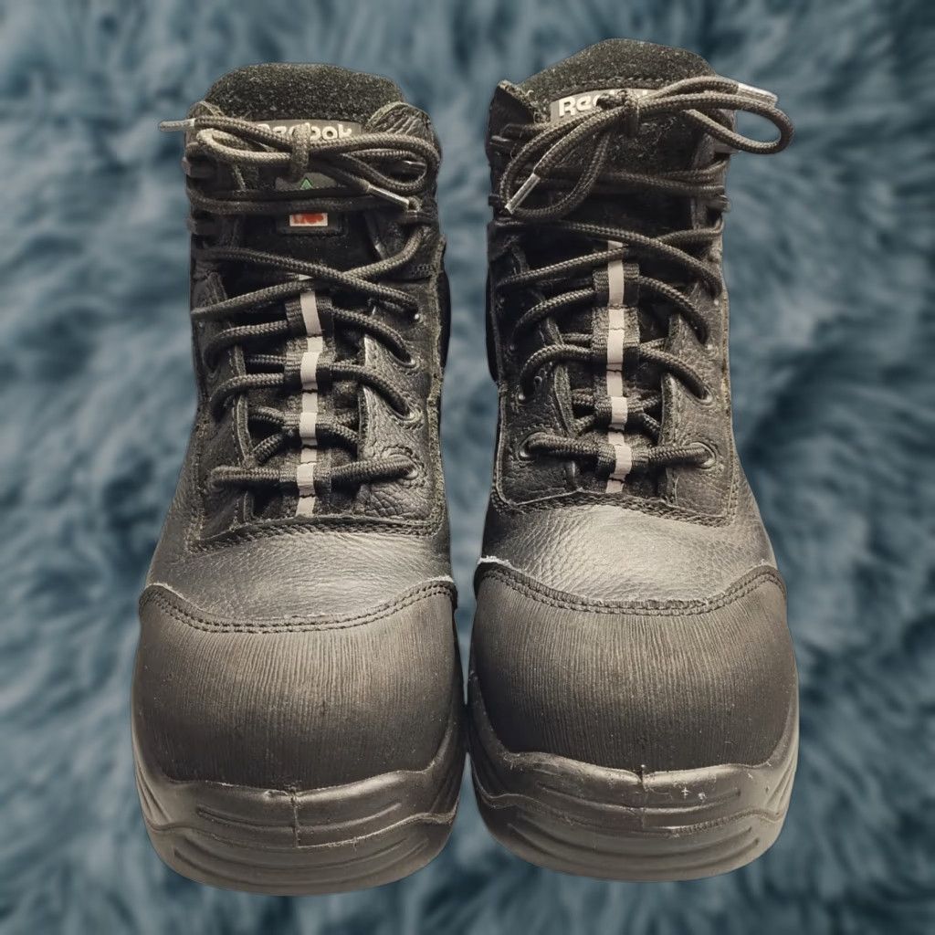 Reebok Reebok Trainex Work Boots Womens Size: Womens 9M Black Leather Waterproof Composite Toe Shoes Size US 9 / IT 39 - 1 Thumbnail