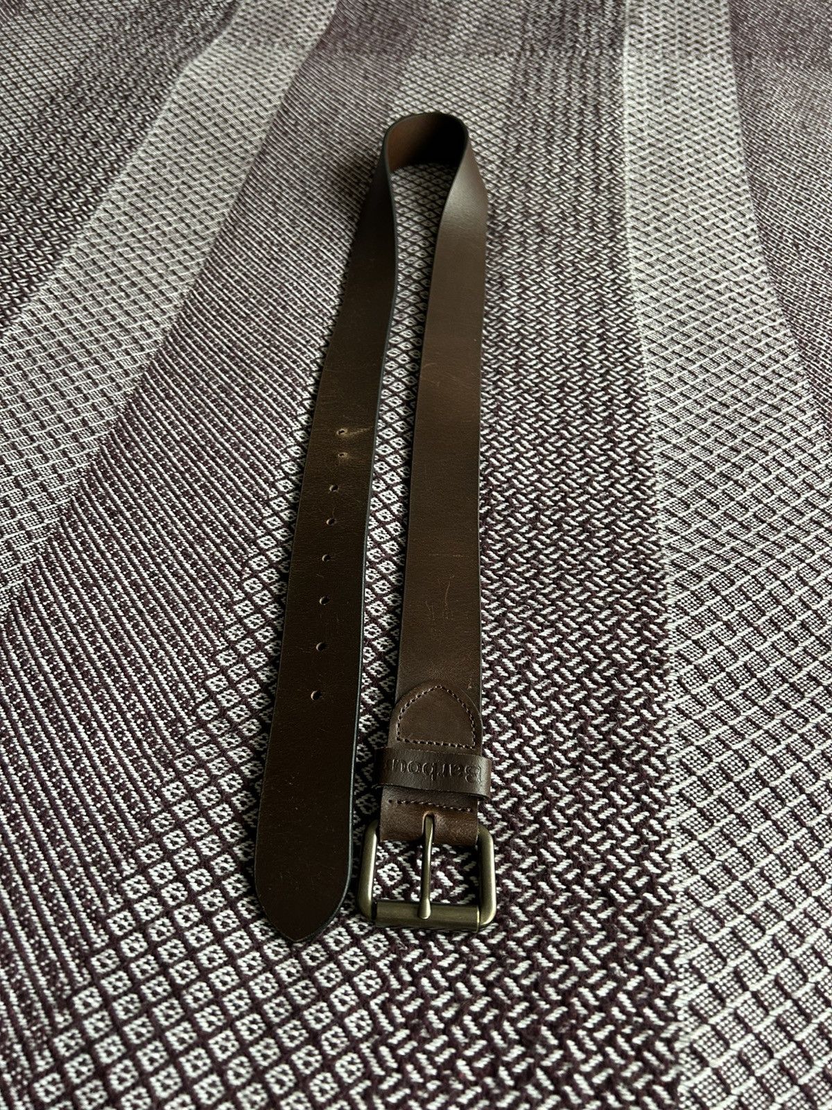Barbour Vintage Barbour Leather Belt Men Brown Solid Style Size L Size 36 - 4 Thumbnail