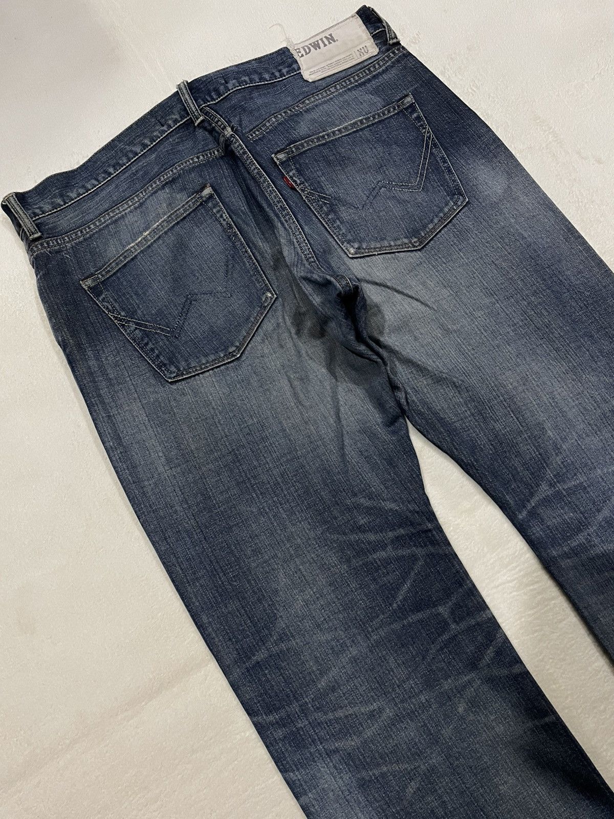 Edwin Vintage Edwin Straight Cut Distressed Faded Denim Jeans Size US 39 - 16 Thumbnail