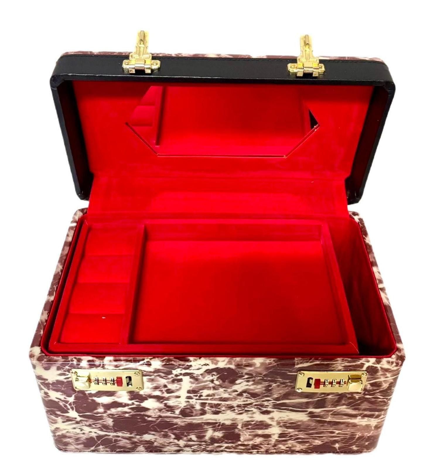 Other Jewellery Box Large Brown Ivory Briefcase Style w/Handle Size ONE SIZE - 2 Thumbnail