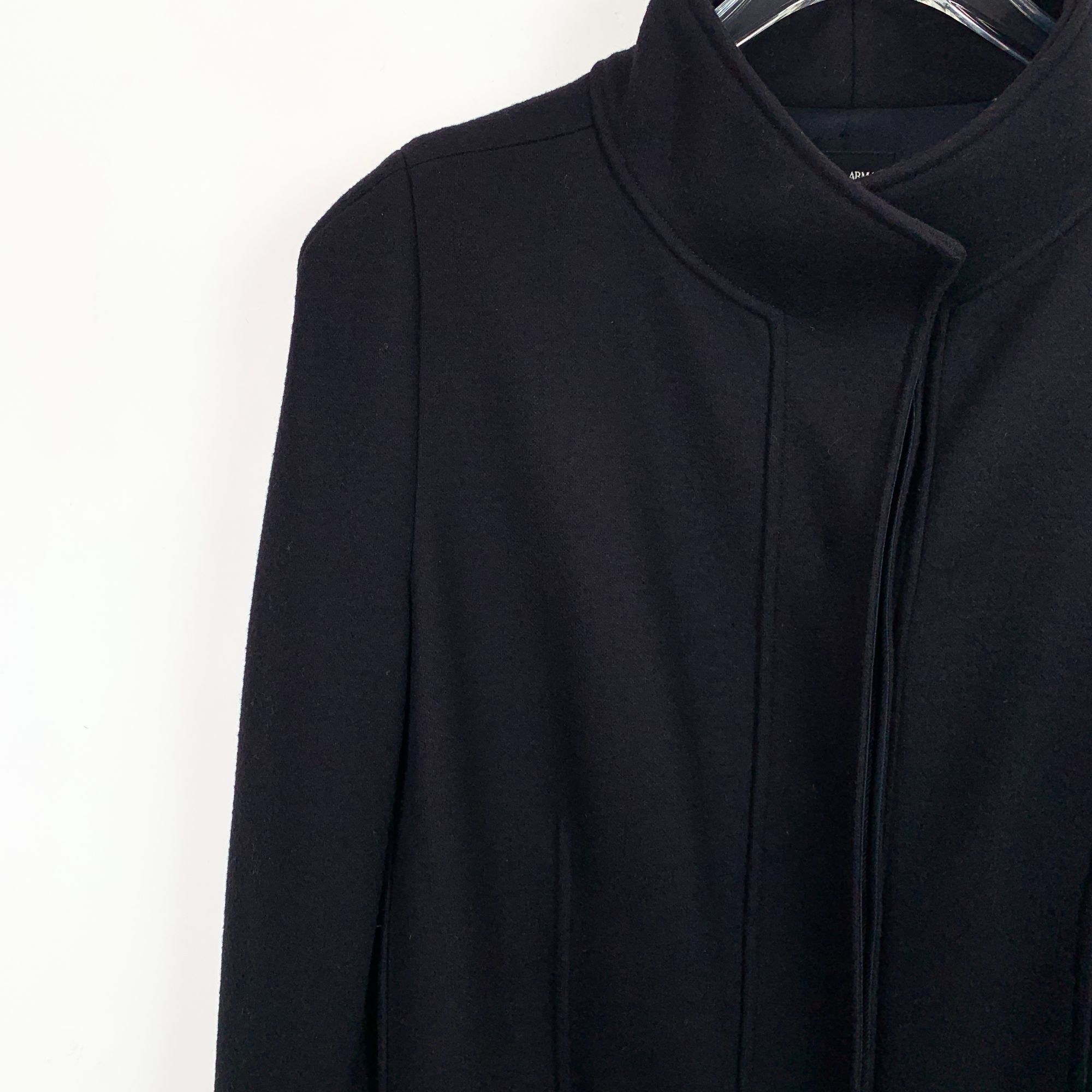 Giorgio Armani Giorgio Armani Black Wool Long Coat With Stand-Up Collar Siz Size L / US 10 / IT 46 - 7 Thumbnail