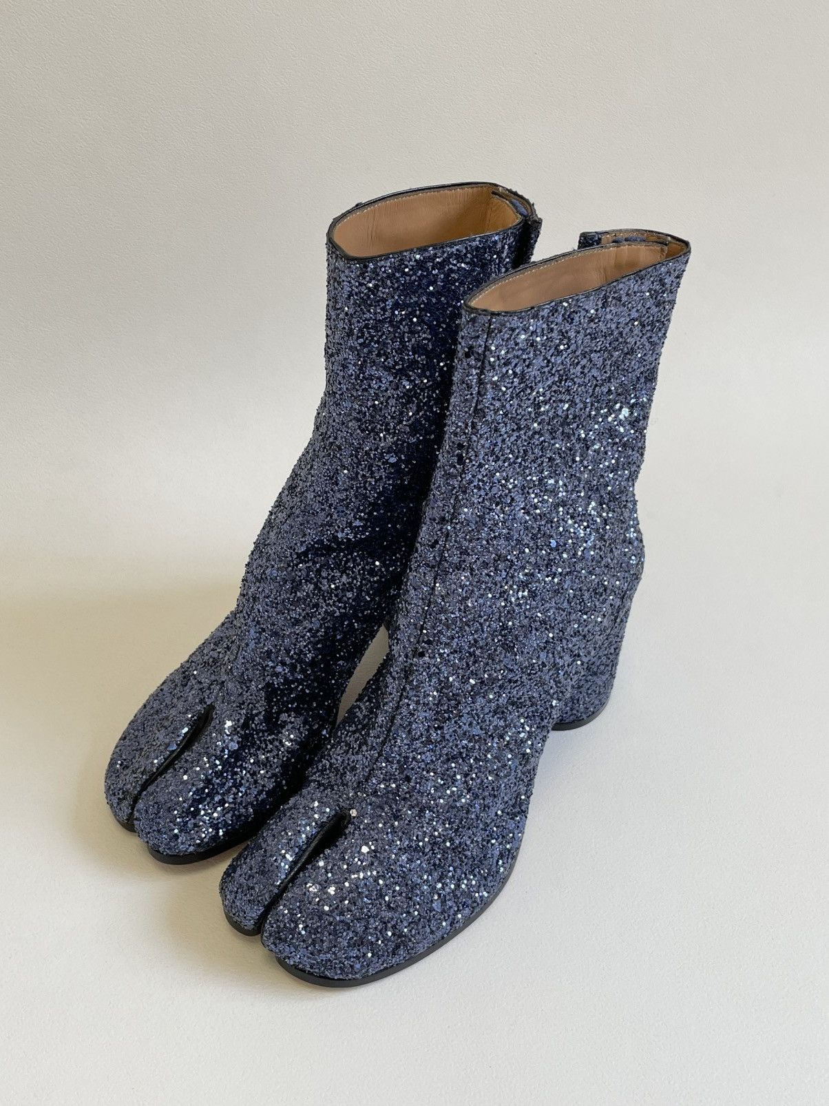 Maison Margiela Metallic Blue Glitter Tabi Boots Size US 6 / IT 36 - 22 Thumbnail