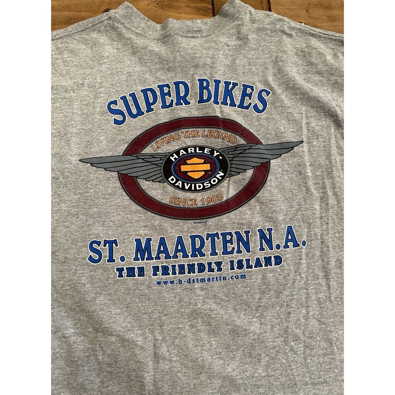 Harley Davidson VINTAGE Harley-Davidson T-Shirt 2XL Gray Short Sleeve Crew Neck Men Classic 80s Biker Motorcycle EUC Size US XXL / EU 58 / 5 - 8 Thumbnail